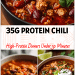 A hearty bowl of Healthy Chicken Chili Instant Pot made with lean chicken, beans, and spices, perfect for Keto Chicken Chili Instant Pot or Macro Friendly Recipes fans.